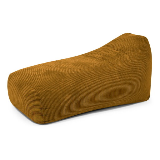 Fotoliu bean bag galben muștar cu tapițerie din catifea reiată Snug Long 140 – SLOWDOWN