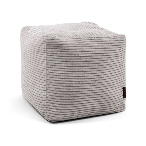 Fotoliu bean bag gri deschis cu tapițerie din catifea reiată Up! MooG – SLOWDOWN