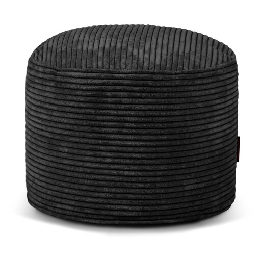 Fotoliu bean bag negru cu tapițerie din catifea reiată Mini – SLOWDOWN