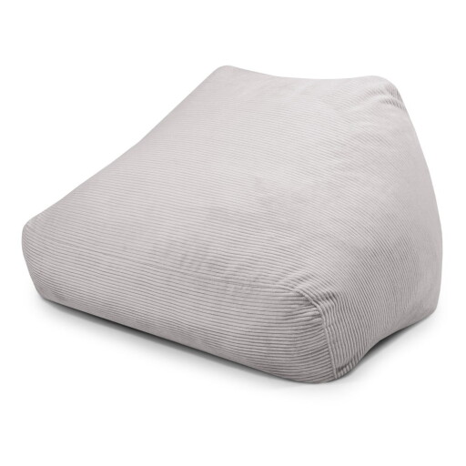 Fotoliu bean bag gri deschis cu tapițerie din catifea reiată Sofa Snug – SLOWDOWN