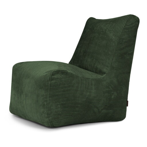 Fotoliu bean bag verde cu tapițerie din catifea reiată Seat Lounge – SLOWDOWN
