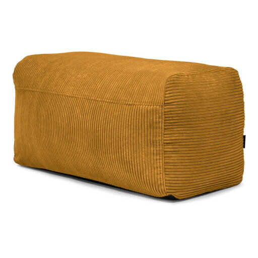 Fotoliu bean bag galben muștar cu tapițerie din catifea reiată Plus 100 Lounge – SLOWDOWN