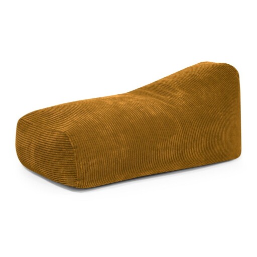 Fotoliu bean bag galben muștar cu tapițerie din catifea reiată Snug 130 – SLOWDOWN