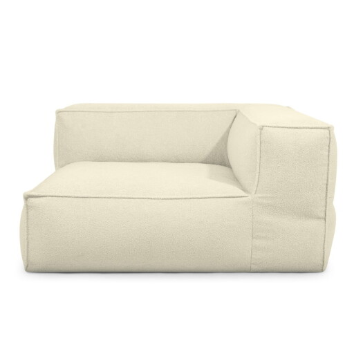 Fotoliu bean bag crem cu tapițerie din țesătură bouclé Mass Corner 150 Right – SLOWDOWN