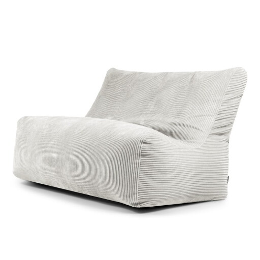 Fotoliu bean bag crem cu tapițerie din catifea reiată Sofa Seat Lounge – SLOWDOWN