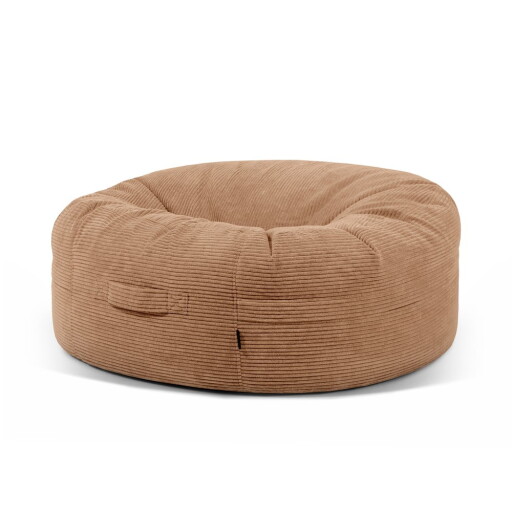 Fotoliu bean bag maro cu tapițerie din catifea reiată Roll 135 – SLOWDOWN