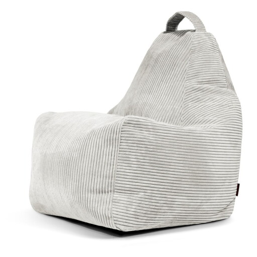 Fotoliu bean bag crem cu tapițerie din catifea reiată Play Amuse – SLOWDOWN