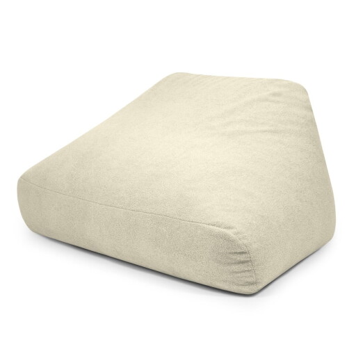Fotoliu bean bag crem cu tapițerie din țesătură bouclé Sofa Snug – SLOWDOWN
