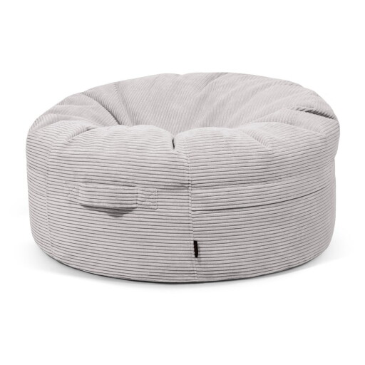 Fotoliu bean bag gri deschis cu tapițerie din catifea reiată Roll 105 – SLOWDOWN