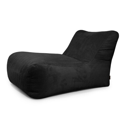 Fotoliu bean bag negru cu tapițerie din catifea reiată Lounge 100 – SLOWDOWN
