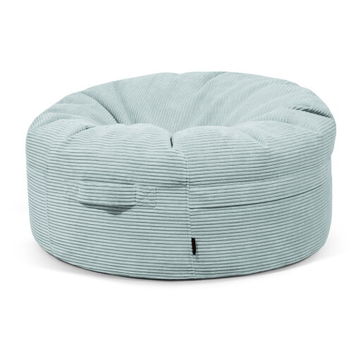 Fotoliu bean bag verde mentă cu tapițerie din catifea reiată Roll 105 – SLOWDOWN