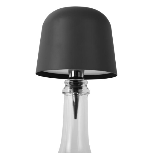Veioză neagră LED sticlă cu abajur din metal (înălțime 13 cm) Cone Hat LED – Leitmotiv