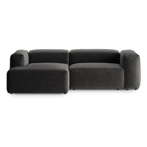 Colțar gri închis (cu colț pe partea stângă/cu șezlong) Bergano – Cosmopolitan Design