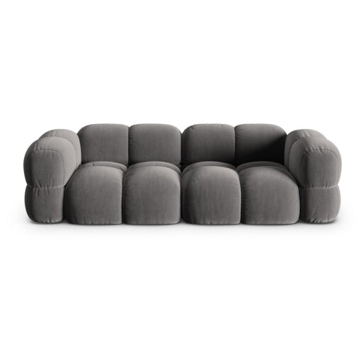 Canapea gri cu tapițerie din catifea 250 cm Loretto – Cosmopolitan Design