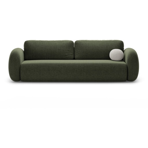 Canapea verde extensibilă/cu spațiu de depozitare cu tapițerie din chenille 262 cm Tonale – Cosmopolitan Design