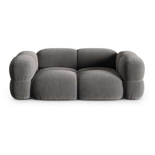 Canapea gri cu tapițerie din catifea 210 cm Loretto – Cosmopolitan Design