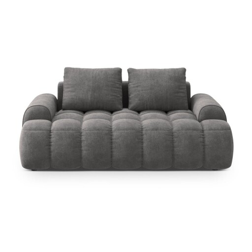 Canapea gri cu tapițerie din catifea 175 cm Linz – Cosmopolitan Design