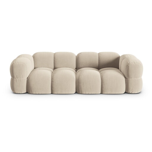 Canapea bej cu tapițerie din catifea 250 cm Loretto – Cosmopolitan Design