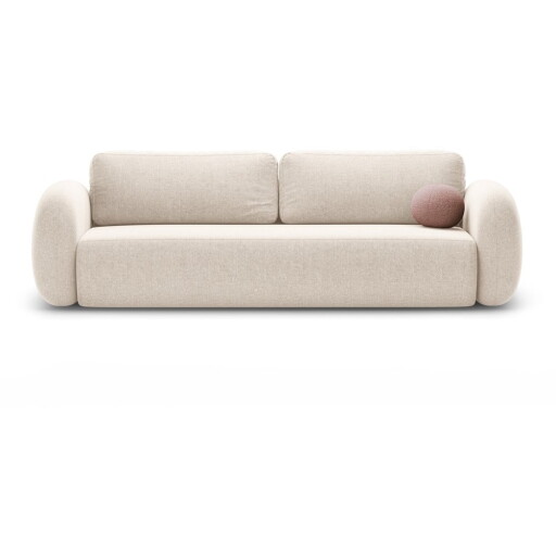 Canapea crem extensibilă/cu spațiu de depozitare cu tapițerie din chenille 262 cm Tonale – Cosmopolitan Design