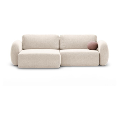 Colțar crem extensibil/cu spațiu de depozitare cu tapițerie din chenille Tonale – Cosmopolitan Design