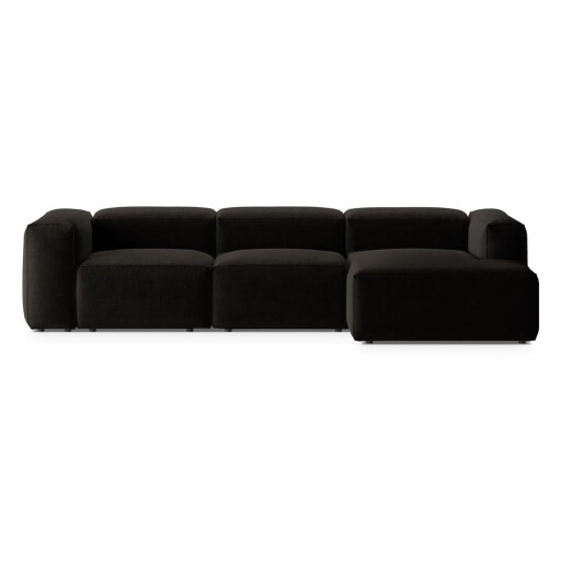 Colțar negru (cu colț pe partea dreaptă/cu șezlong) Bergano – Cosmopolitan Design