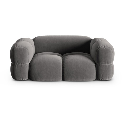 Canapea gri cu tapițerie din catifea 180 cm Loretto – Cosmopolitan Design