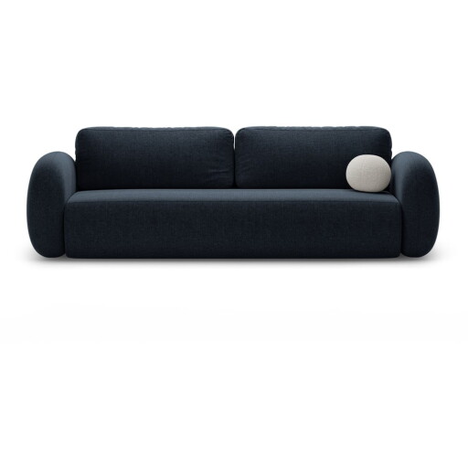 Canapea albastru-închis extensibilă/cu spațiu de depozitare cu tapițerie din chenille 262 cm Tonale – Cosmopolitan Design