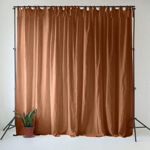 Draperie maro din in 140x300 cm Hazelnut – Linen Tales