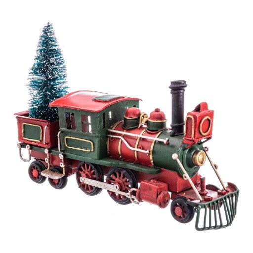 Figurină de Crăciun din metal (înălțime 13 cm) Train – Casa Selección