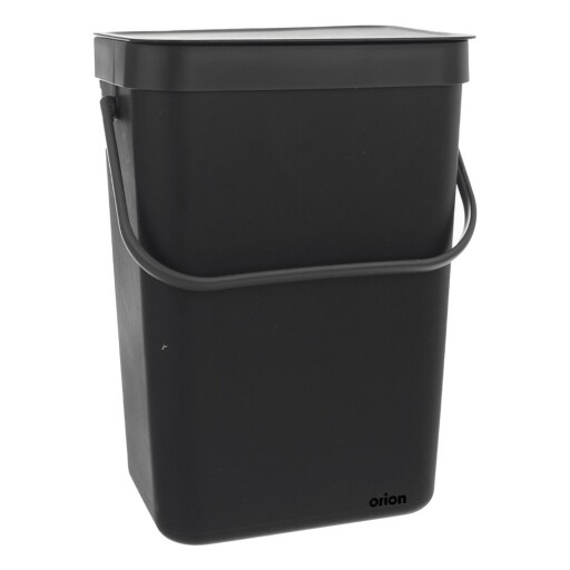 Coș de gunoi negru din plastic 10 l – Orion
