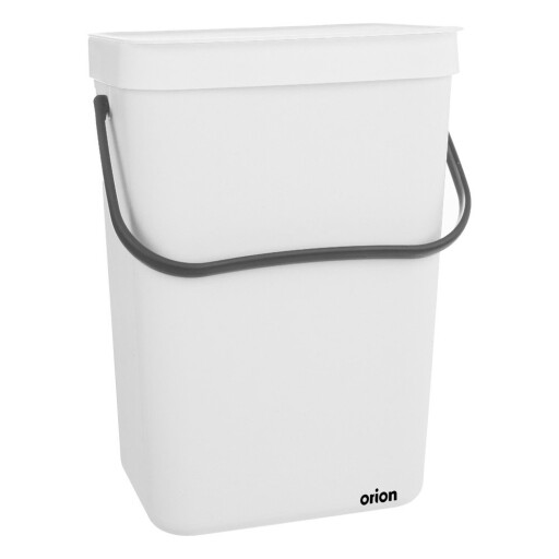 Coș de gunoi alb din plastic 10 l – Orion
