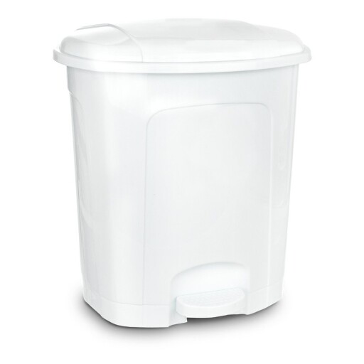 Coș de gunoi alb cu pedală din plastic 3 l – Orion