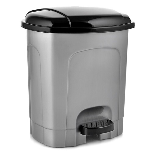 Coș de gunoi gri cu pedală din plastic 30 l – Orion