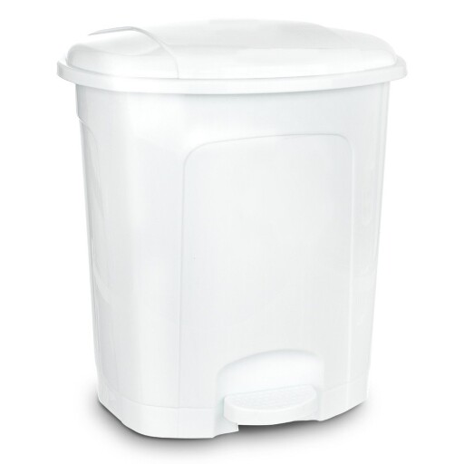 Coș de gunoi alb cu pedală din plastic 30 l – Orion