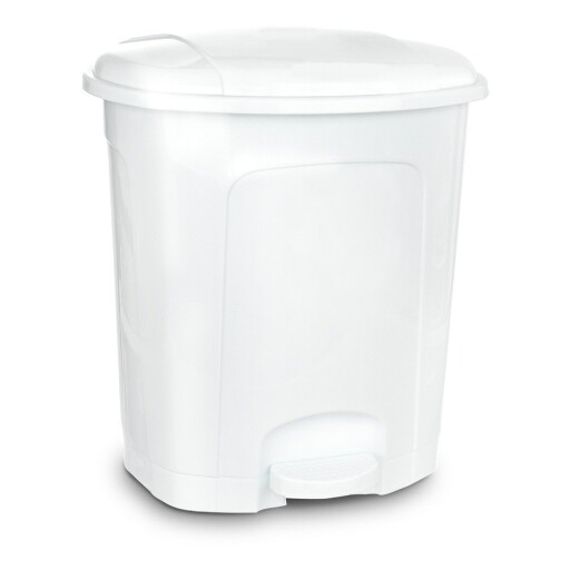 Coș de gunoi alb cu pedală din plastic 5,5 l – Orion