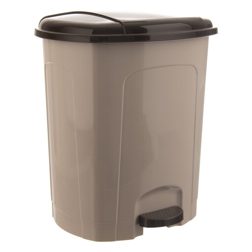 Coș de gunoi maro cu pedală din plastic 30 l – Orion