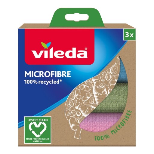 Set de 3 lavete din microfibre reciclate Vileda, 30 x 30 cm