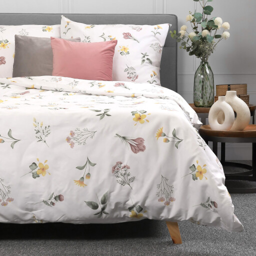 Lenjerie de pat dubla Prima, Homla, 3 piese, 160x200 cm, bumbac, multicolor