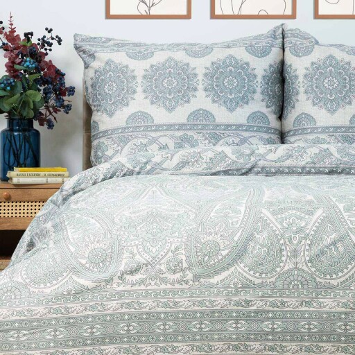 Lenjerie de pat dubla Motifs, Homla, 3 piese, 160x200 cm, bumbac satinat, multicolor