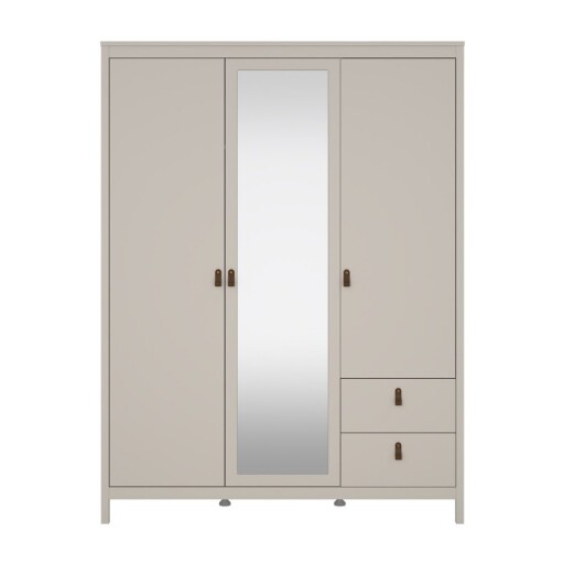 Șifonier grej cu oglindă 150x199x58 cm Madrid – Tvilum