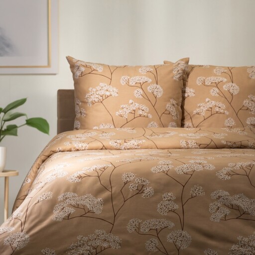 Lenjerie de pat pentru o persoana Otu, Homla, 2 piese, 140x200 cm, bumbac, bej