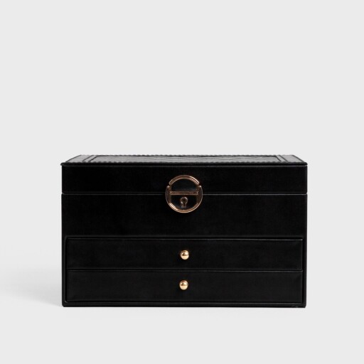 Cutie pentru bijuterii Virello, Homla, 23x17x13.5 cm, poliuretan, negru