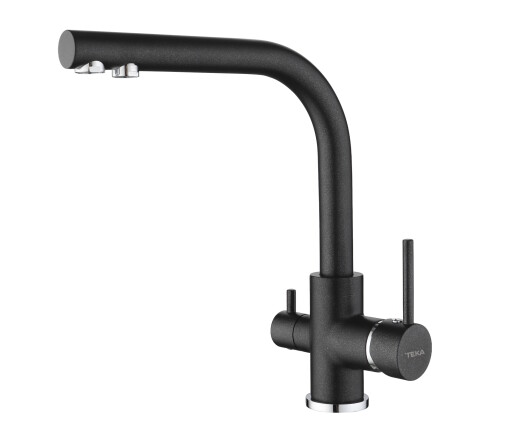 Baterie bucatarie Teka OS 208 cu 3 cai  pipa inalta rotativa  Metallic Black