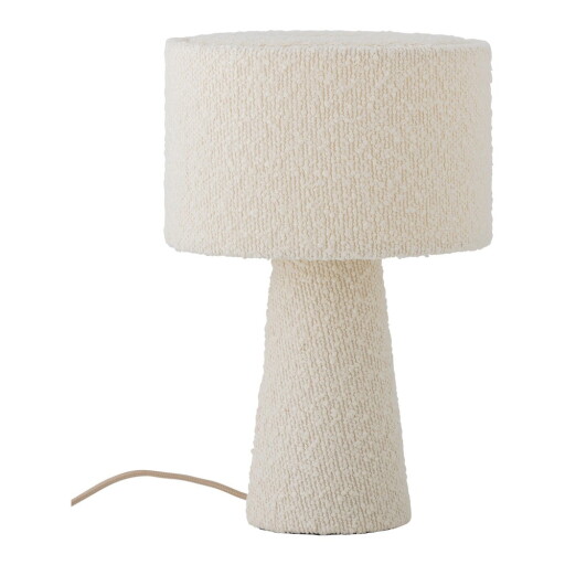 Veioză albă cu abajur textil (înălțime 30 cm) Emmie – Bloomingville