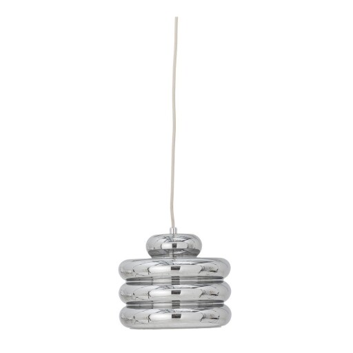 Lustră argintie cu abajur din sticlă ø 24 cm Spike – Bloomingville