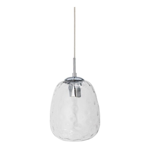 Lustră argintie cu abajur din sticlă ø 20 cm Baele – Bloomingville