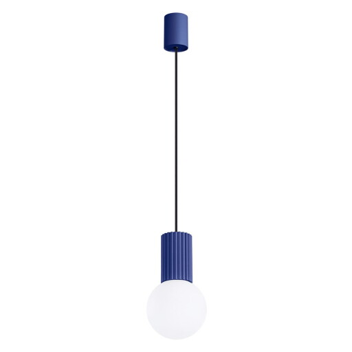 Lustră albastru-închis cu abajur din sticlă ø 12 cm Orbital – Nice Lamps