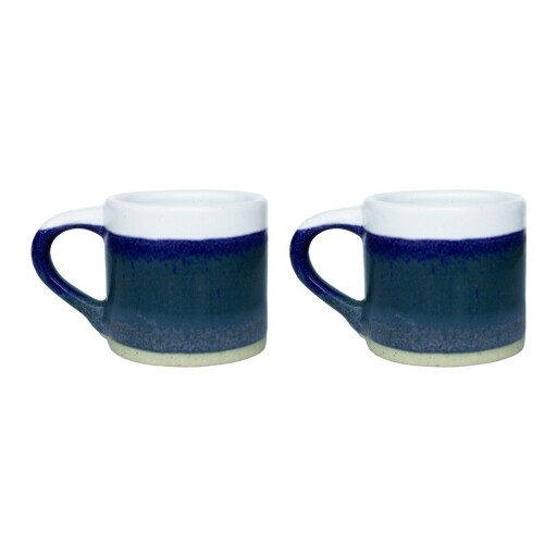 Căni albastru-închis 2 buc. pentru espresso din gresie 80 ml Marlow – Sass & Belle