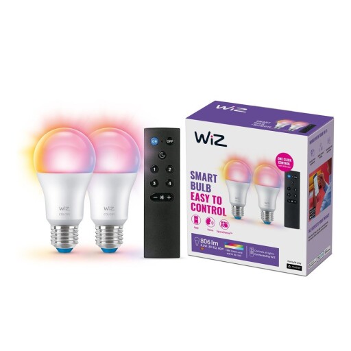 Becuri smart LED E27, 2 buc. 9 W – WiZ
