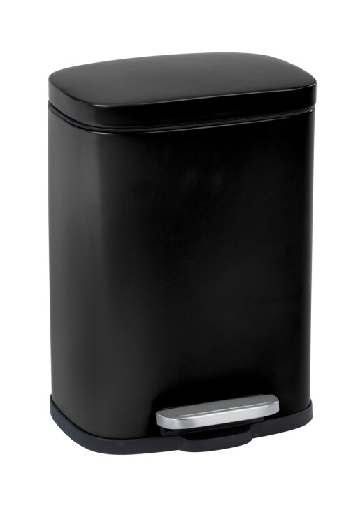 Cos de gunoi cu pedala Leno, Wenko, 21.5x19x29.5 cm, otel/polipropilena, negru